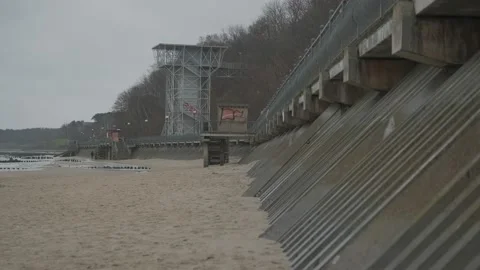 Beach in winter on the Baltic Sea Stock Footage 147390300