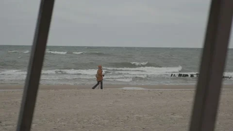 Beach in winter on the Baltic Sea Stock Footage 147611219