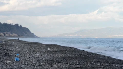 The beach in winter Stock Footage 148379544