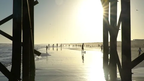 Beach Winter Ocean Sunset Video stock 102348672