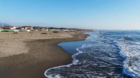 Beach in winter time Stockfoto's