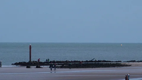 Beach on a winters day Stock Footage 92422942