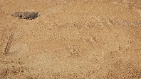 Beach Written to the Sand Stock Footage 75414369