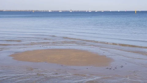 Beach with yachts Video stock 113896739