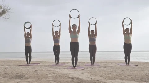 Beach Yoga Stock Footage 143803502