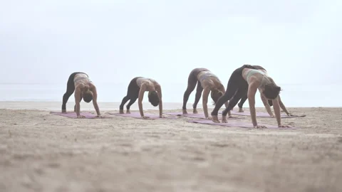 Beach Yoga Stock Footage 143809098