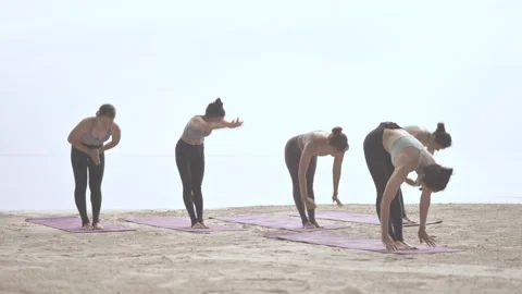Beach Yoga Stock Footage 143809117