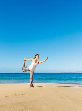 Beach yoga Stock Photos