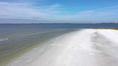 Beach zoom close up shoreline Stock Footage 156403589