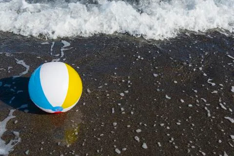 Beachball on the beach Stock Photos