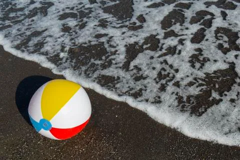 Beachball on the beach Stock Photos