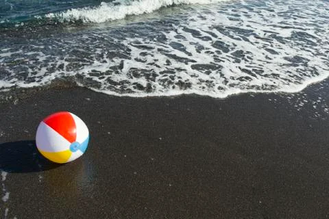 Beachball on the beach Stock Photos