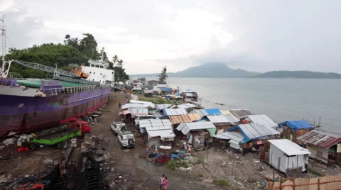 BEACHED SHIP TYPHOON STORM DESTRUCTION DISASTER Vídeos de archivo 41138216