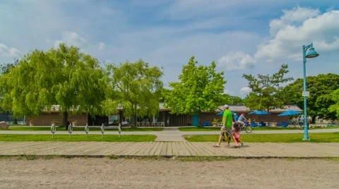 Beaches and Cream - Ashbridges Bay Boardwalk Toronto Stock Footage