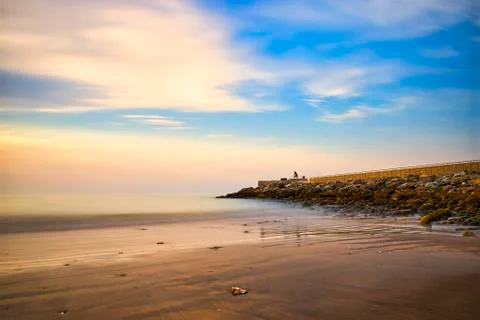 Beaches are pristine after lockdown has been removed, on a beautiful evening. 写真素材
