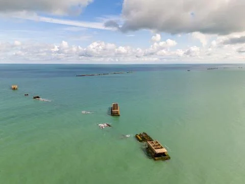 The beaches of Arromanches Foto stock