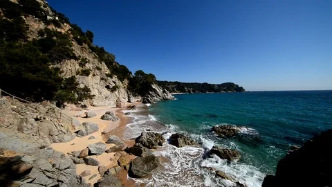Beaches in broad daylight on the Costa Brava 스톡 동영상 105989517