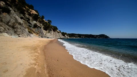 Beaches in broad daylight on the Costa Brava Video stock 105990114