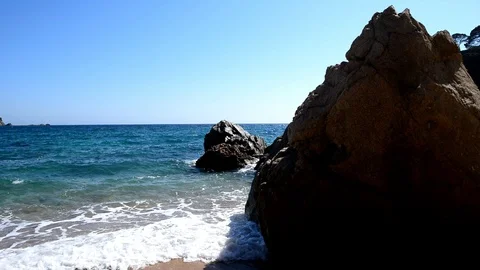 Beaches in broad daylight on the Costa Brava Stock Footage 105991740