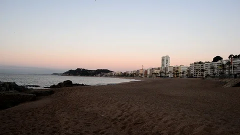 Beaches in broad daylight on the Costa Brava Stock Footage 105993450