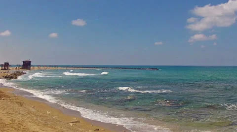 Beaches of Haifa Stock Footage 51379260