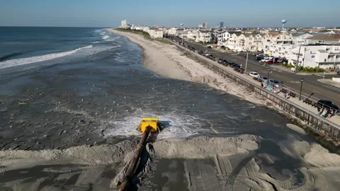 Beachfill operation Stock Footage 291217059