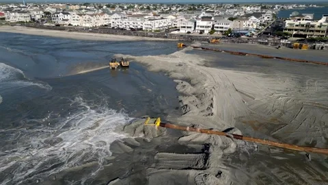 Beachfill operation Stock Footage 291217239