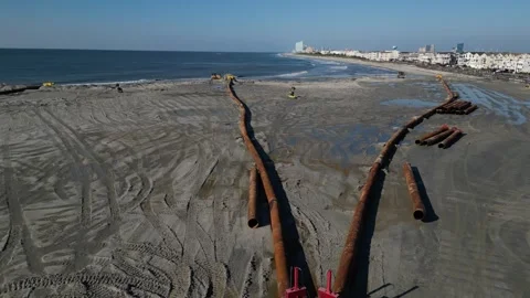 Beachfill operation Stock Footage 291217547