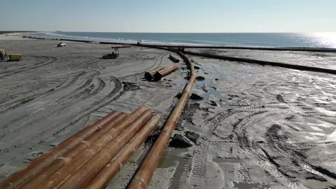Beachfill operation Stock Footage 291217591