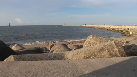 Beachfront and views of trees on the seafront   Stock Footage 260919141
