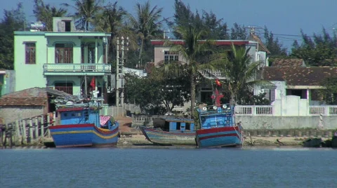 Beachfront Boats Stock Footage 283372