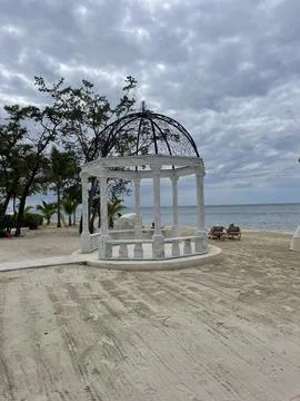 Beachfront Wedding Gazebo Foto stock