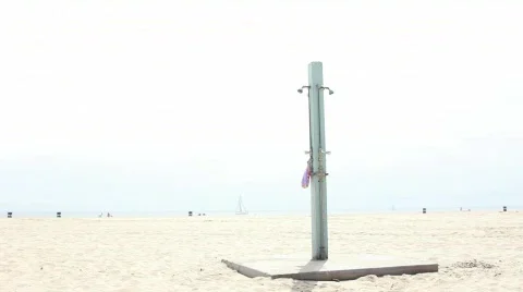 BeachShower Stock Footage 740485