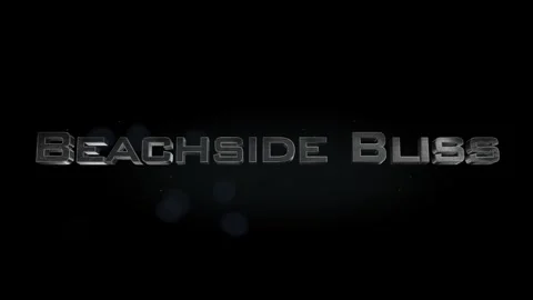 Beachside Bliss title metal text on black alpha channel background Stock Footage 295827026