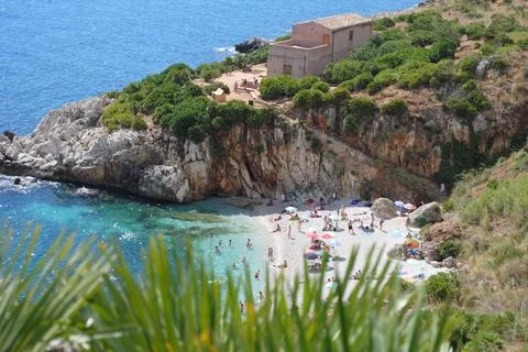 Beachside Building on a Hill Stock Photos