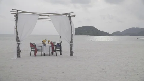 Beachside dining tropical, slog 2 Stock Footage 93267890
