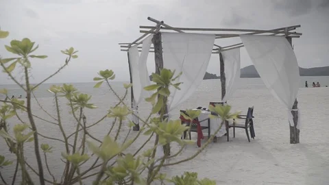 Beachside dining tropical, slog 2 Stock Footage 93267906