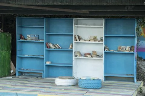 Beachside free library Stock Photos