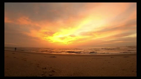 Beachside Timelapse of Rising Sun Stock Footage 228655826