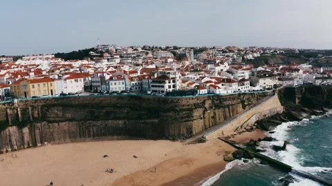 Beachside Town Drone Stock Footage 240302001