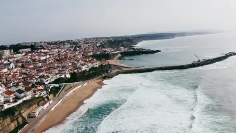 Beachside Town Drone Stock Footage 240302370