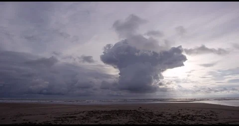 Beach/storm sunset Stock Footage 127119340