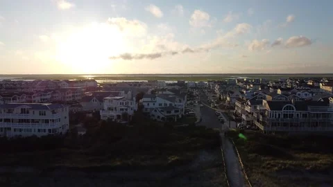 Beachtown sunset Video stock 138724966