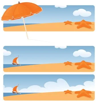 Beachy banners Stock Illustration
