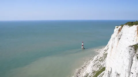Beachy head cliffs and lighthouse landscape 3840 x 2160 @ 29.97fps Stock Footage 242038211