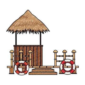Beack kiosk stand scribble Stock Illustration