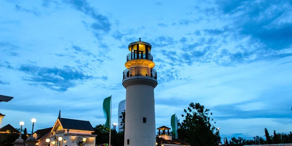 The beacon in cloudy Stock Photos