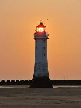 Beacon of Hope at Sunset Stock Photos