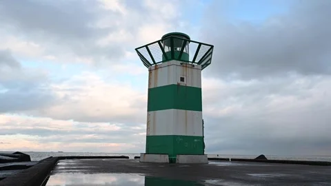 Beacon on pier Stock Footage 262985315