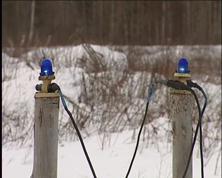 Beacons on the runway Stockbeeldmateriaal 981358